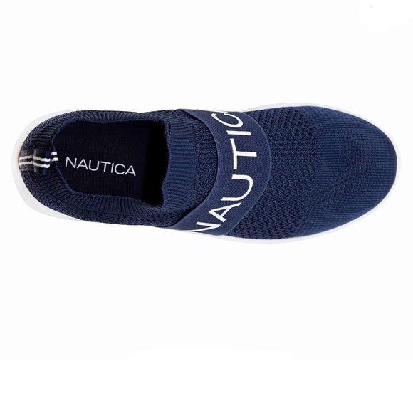 Nwt Nautica Women Slip-On Sneaker Jogger Comfort Running Knit Shoes Navy - Picture 4 of 5